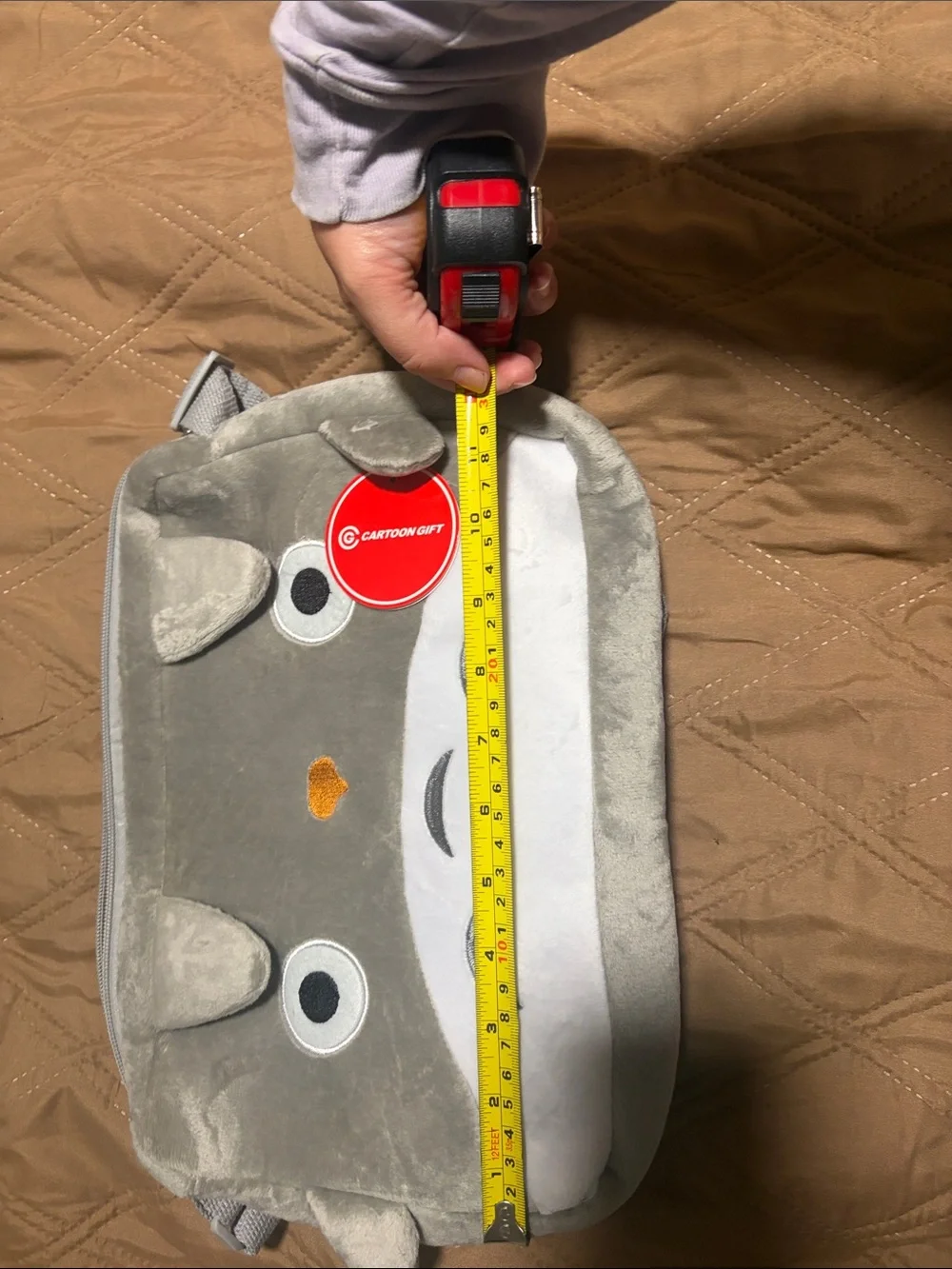 Gray to Totoro Face Crossbody Pouch
